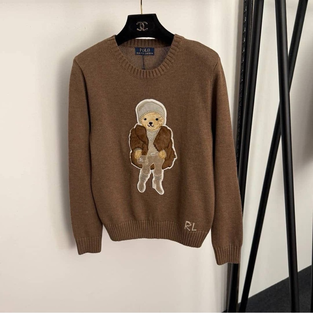 Ralph Lauren Brown Sweater with Bear Design - Picture 2 of 2
